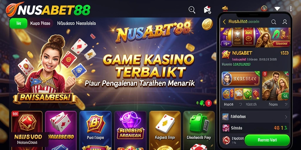 Screenshot menunjukkan gameplay Kasino yang mengasyikkan di NUSABET88.