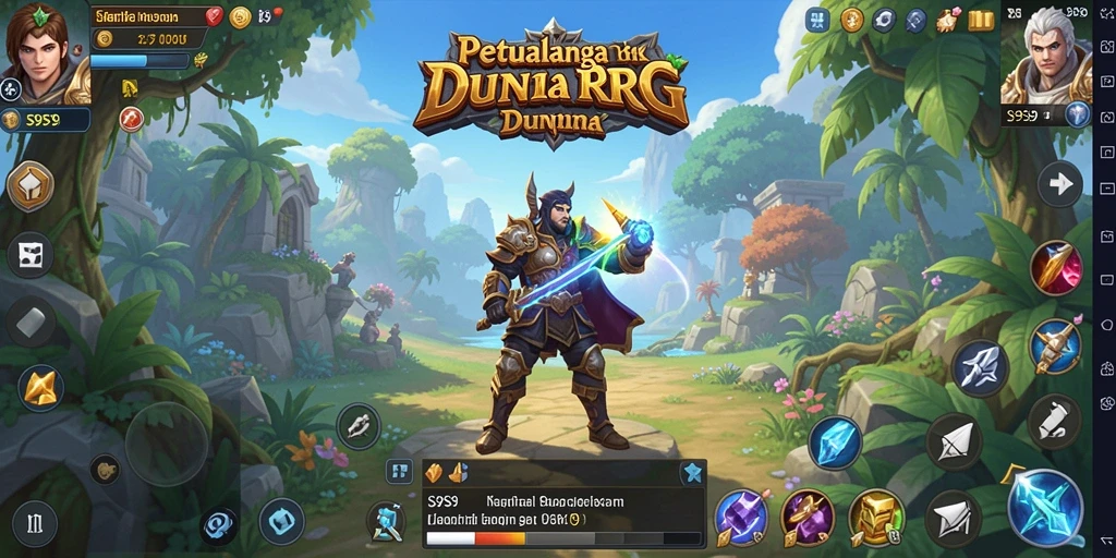Screenshot gameplay S9S9 menampilkan aksi pertarungan seru di dunia RPG.