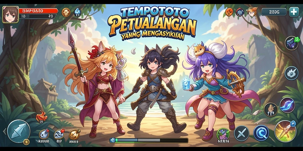 Gameplay seru TEMPOTOTO dengan aksi karakter anime.